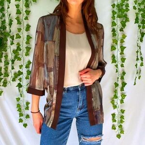 Vintage sheer brown layered blouse
